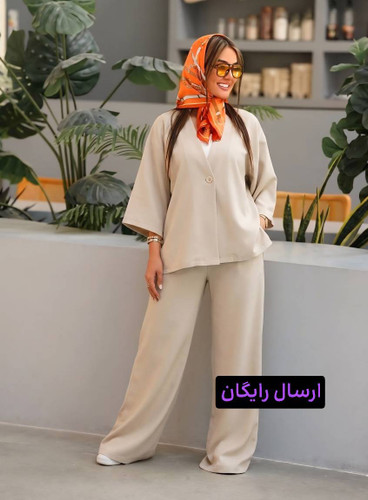 شومیز و شلوار ست زنانه مدل ویرا با پارچه لینن ایرانی