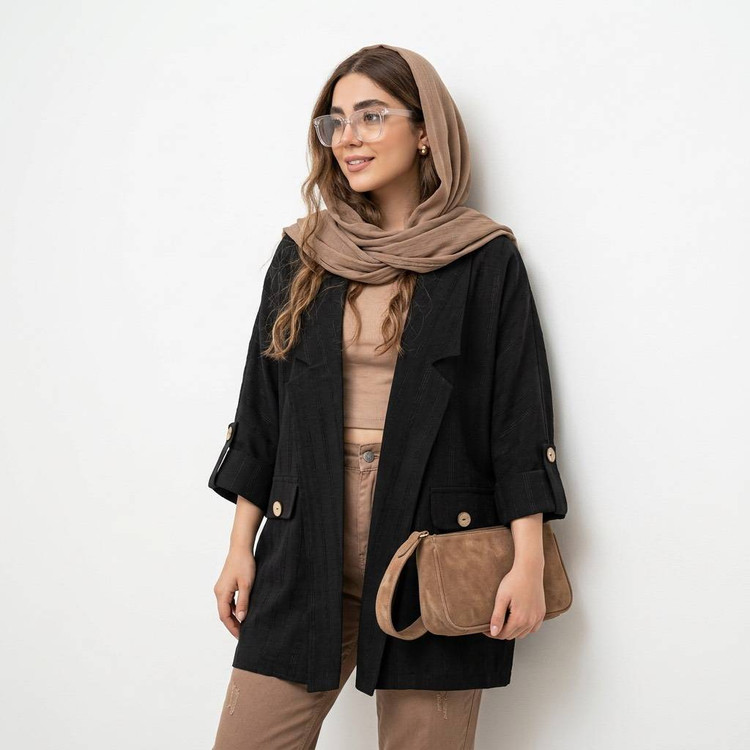 مانتو کتی زنانه مدل پارمیدا رنگ مشکی