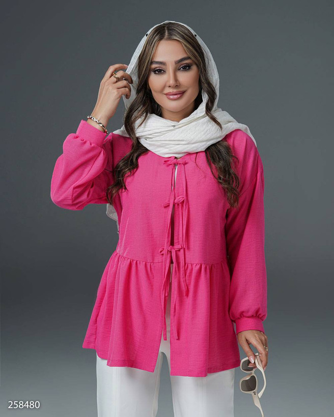 شومیز زنانه مدل بهگل کد 2584 رنگ سرخابی