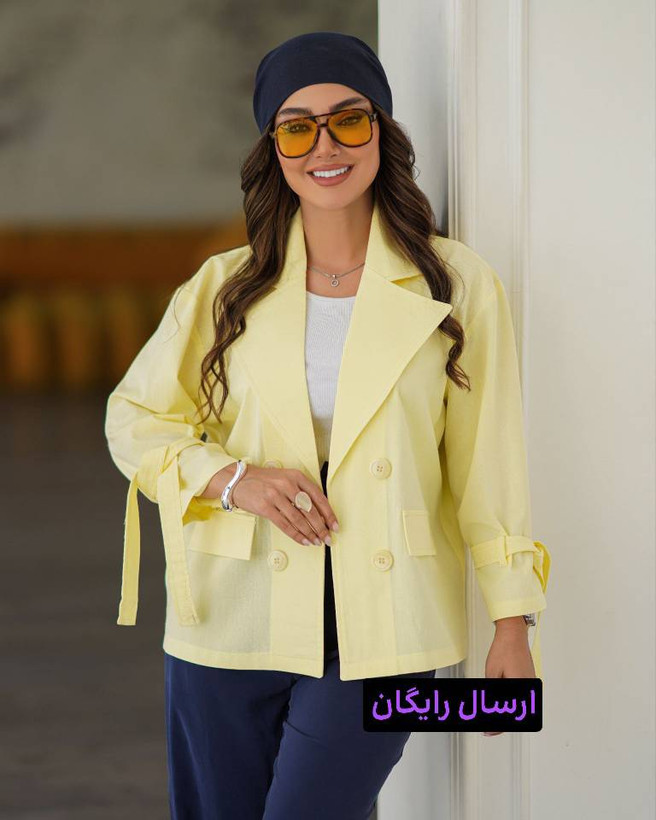مانتو زنانه لنین مدل کت یقه انگلیسی 4 دکمه کد 355