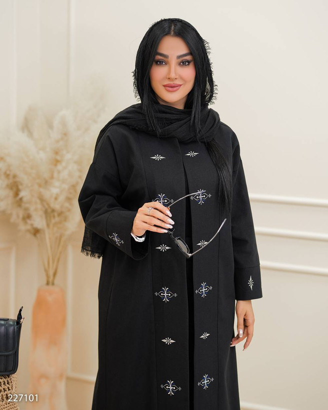 مانتو زنانه مدل جمانه کد 2271 با پارچه لینن و گلدوزی مرحم