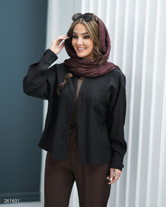شومیز زنانه مدل مهوین کد 2616 رنگ مشکی