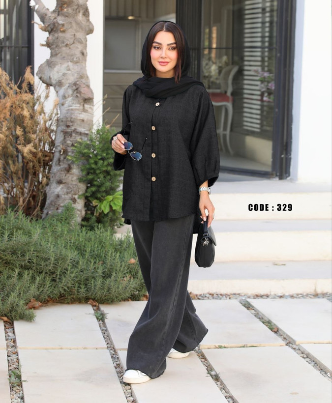 مانتو اسپرت زنانه شانتون شنل کد 329 رنگ مشکی