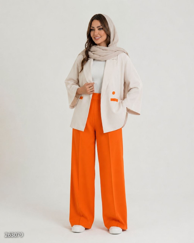کت و شلوار زنانه لینن مدل رنگارنگ