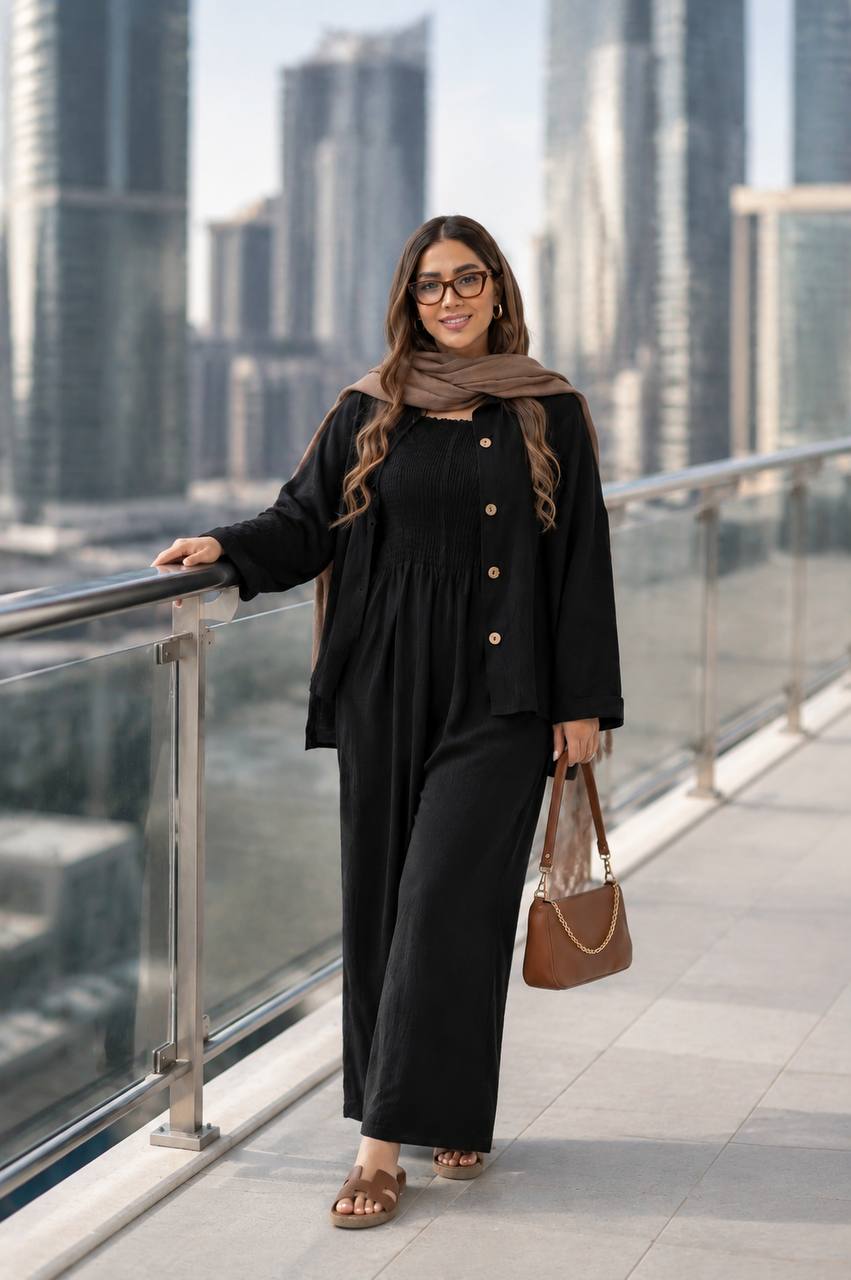 ست اورال و شومیز زنانه صوفیا ژاکارد مدل ترنج